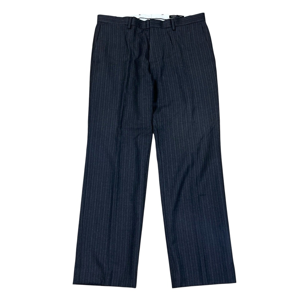 Banana Republic Tailored Slim Fit Pants 33x30 (Fits 35x30) Charcoal‎ Stripe Wool